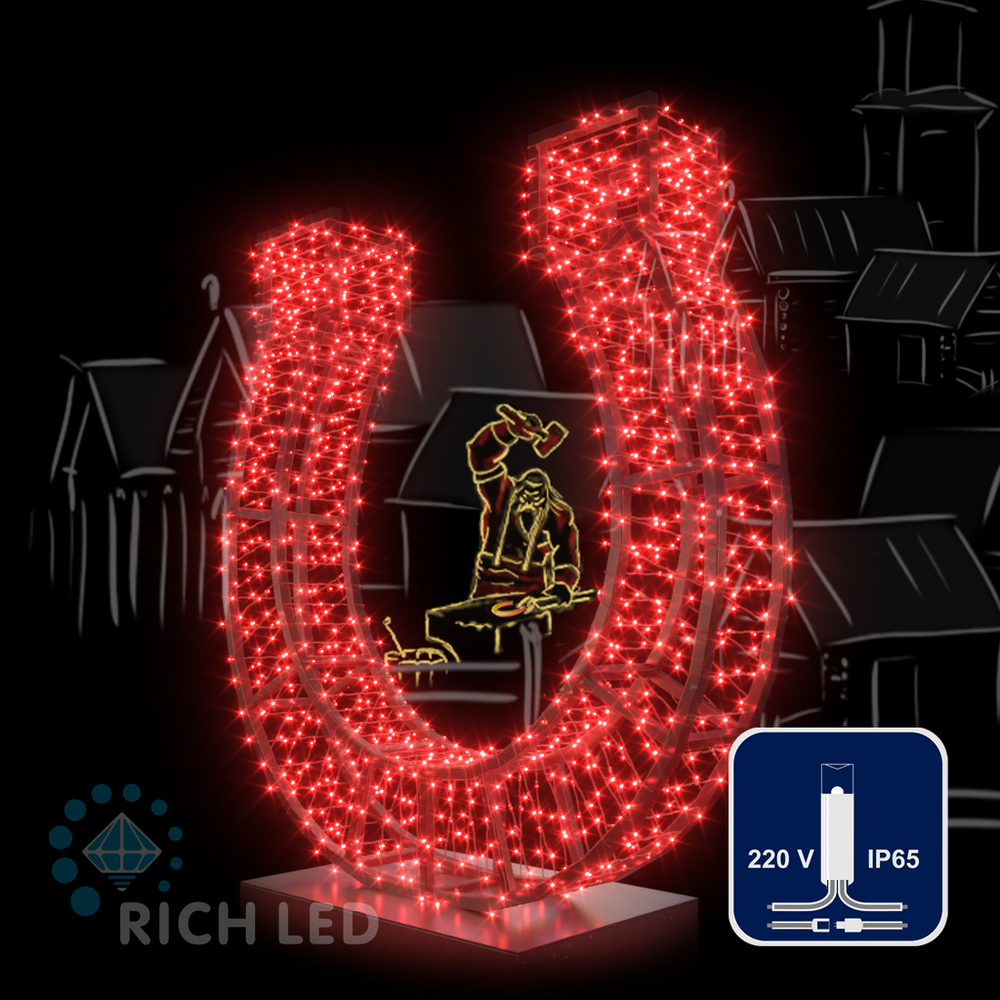 Гирлянда-дождь (плей-лайт) светодиодная Rich Led 2*9 м, 220 В, пост.св. IP65, тепл.белый, пр.белый